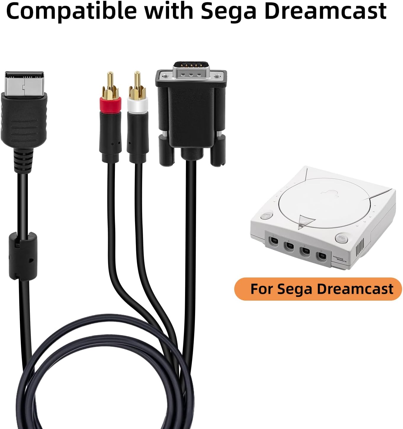 Mcbazel VGA AV Audio Video Cable for Sega Dreamcast