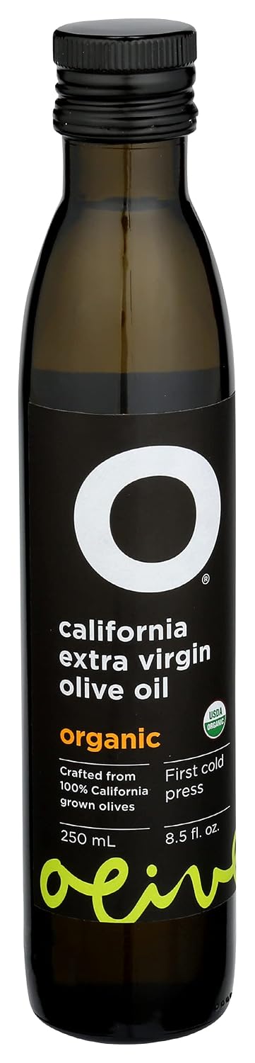 O Olive California Organic Extra Virgin Olive Oil Glass Bottle 8.5 Fl Oz