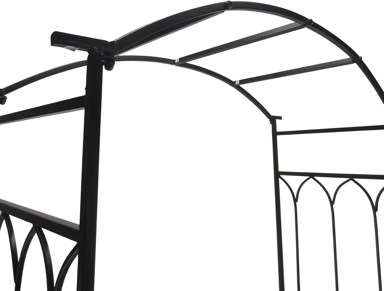 Outsunny Metal Trellis Arbor Arch with Garden Bench Steel 484 lbs. Black