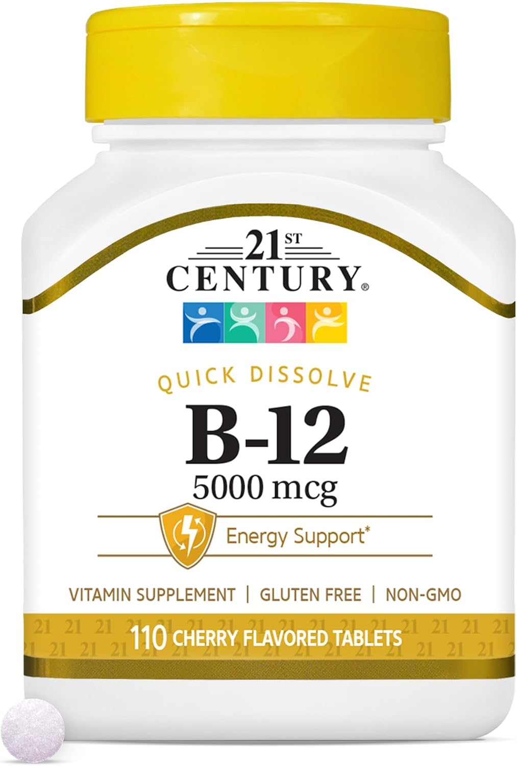 21st Century B-12 2500mcg Sublingual Tablets, High Potency, 110 Count | High-Potency Vitamin B12 2500 mcg, Natural Energy & Healthy Red Blood Cell Support, Vegan, Vegetarian, Third-Party Tested