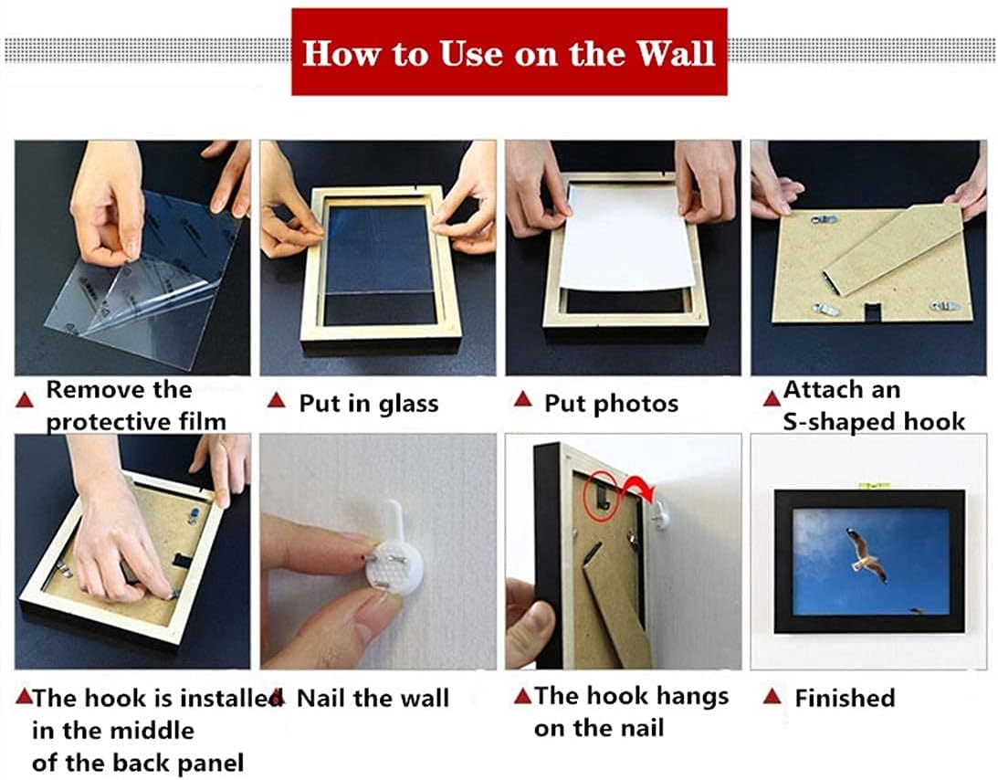 6x8 inch Picture Frame Made of 100% Solid Wood and High Definition PlexiGlass Display Pictures for Table Top Display and Wall Mounting Photo Frame