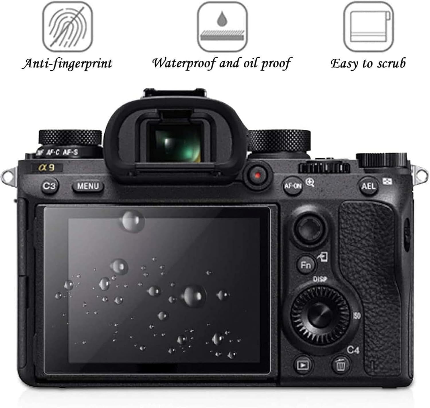PCTC 3 Packs Screen Protector Accessories for Sony A6400/A6100/A6000, 9H | Compatible with A6600/A6300/A5000/Nex-7/NEX-6/NEX-5, 0.3mm tempered glass