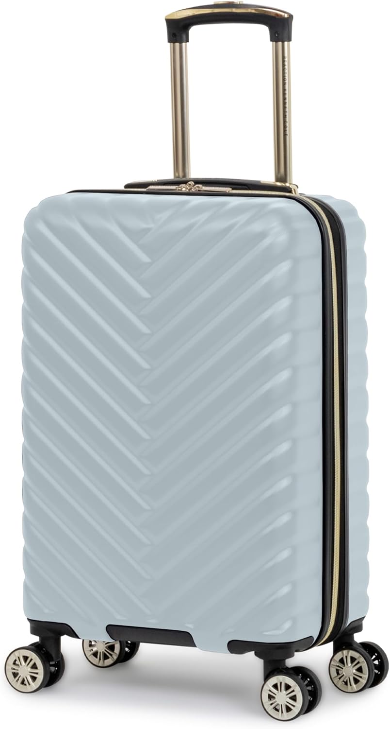Kenneth Cole REACTION Madison Square Lightweight Hardside Chevron Expandable Spinner Luggage, Black, (28-Inch Checked)