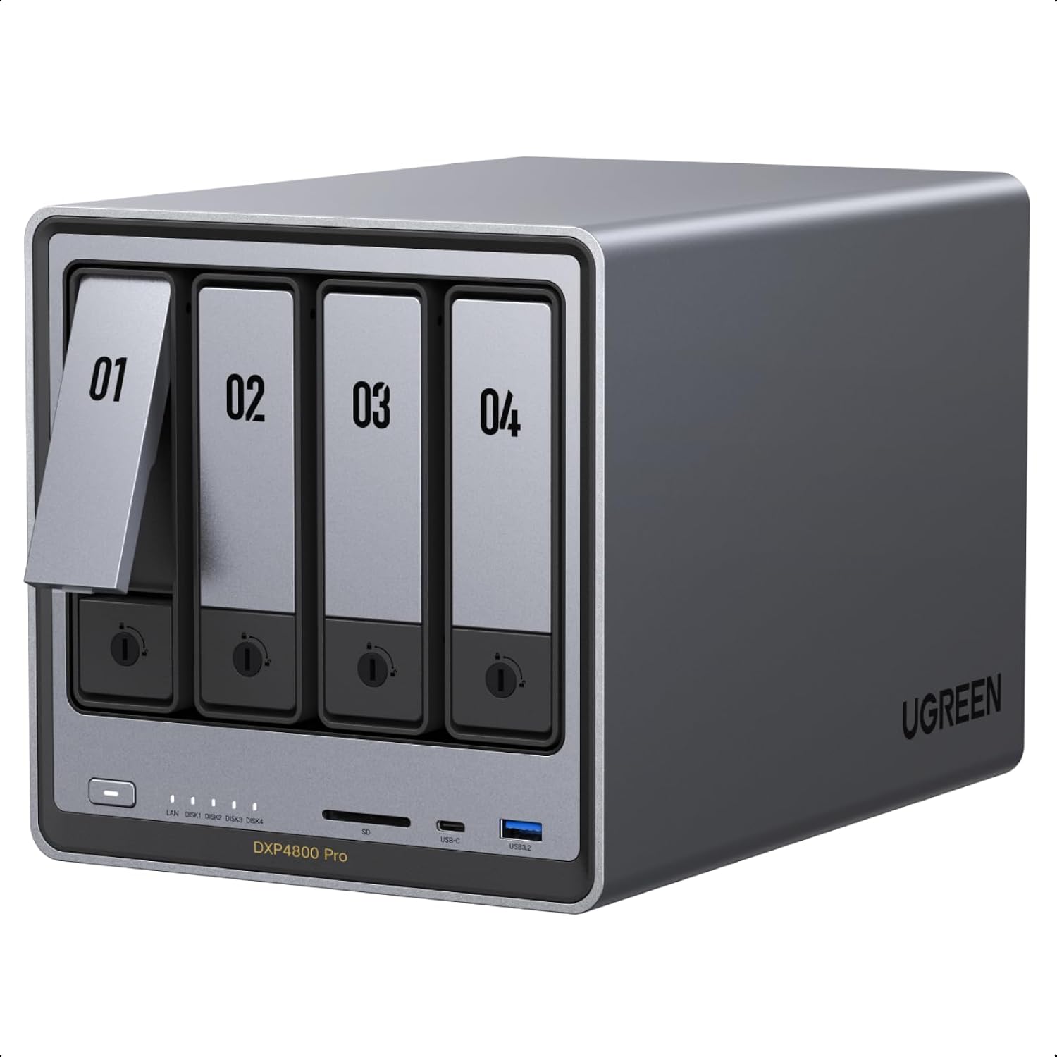 UGREEN NAS DXP2800 2-Bay, Ideal for Content Creators and Enthusiasts | Intel N100 Quad-Core CPU, 8GB DDR5 RAM, 2.5GbE, 2X M.2 NVMe Slots, 4K HDMI, Desktop NAS Network Attached Storage (Diskless)
