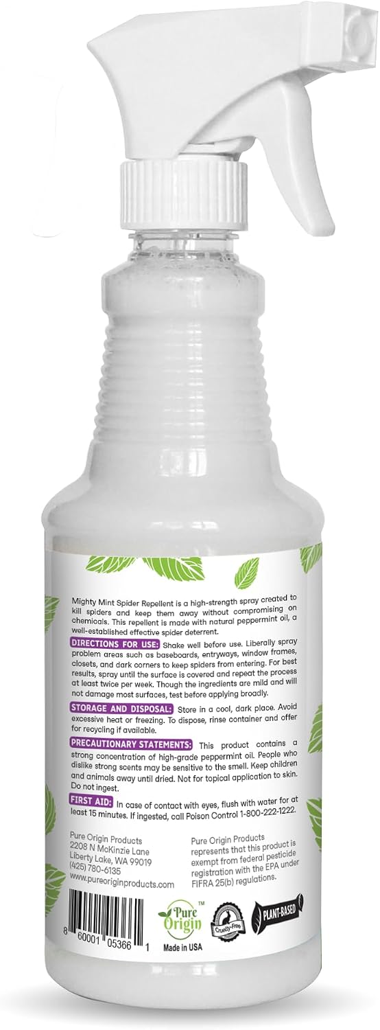 Mighty Mint Peppermint Oil Spider Repellent Spray, 16 oz