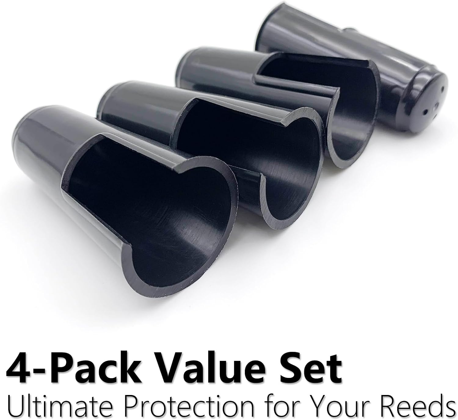 4-Pack Alto Saxophone Clarinet Mouthpiece Cap – Plastic Protective Cover with Ligature Attachment for Reed and Mouthpiece Protection