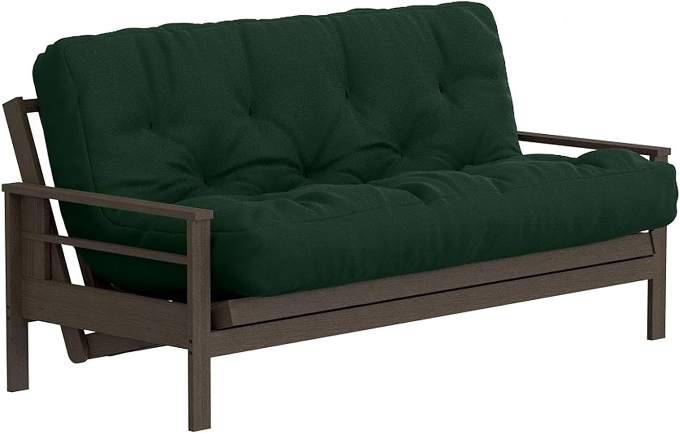 Royal Sleep Products by The Futon Factory 8 inch Memory Foam Futon Mattress - Khaki Cover - Queen Size - CertiPUR Certified Foams - Made in The USA (Frame Not Included)
