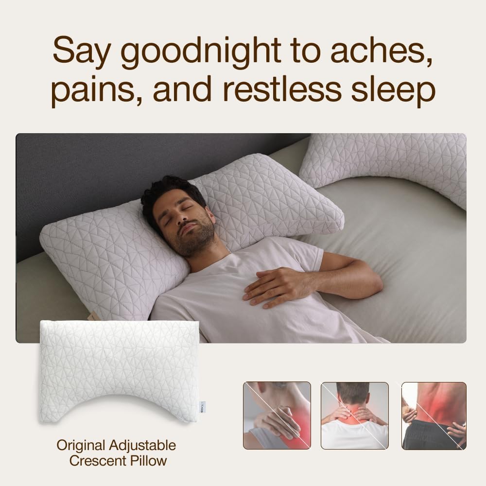 Coop Home Goods Original Adjustable Pillow, Queen Size Bed Pillows for Sleeping, Cross Cut Memory Foam Pillows - Medium Firm Back, Stomach and Side Sleeper Pillow, CertiPUR-US/GREENGUARD Gold