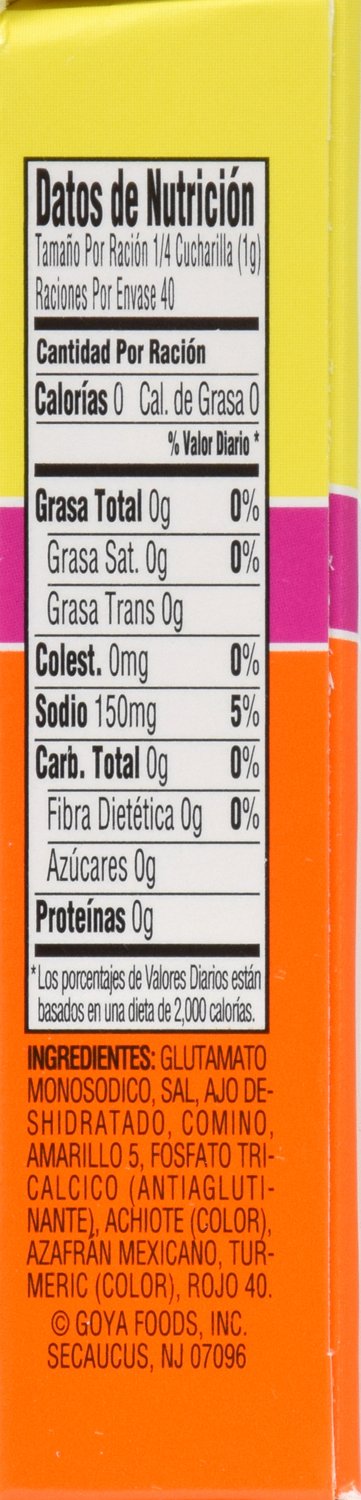 Goya Sazón Natural and Complete, Vegetables, All Purpose Seasoning, 3.52oz | Low Sodium Latin Spice Blend for Poultry, Seafood, Meat and Vegetables, All Purpose Mexican Seasoning, No Salt Added, Tasty
