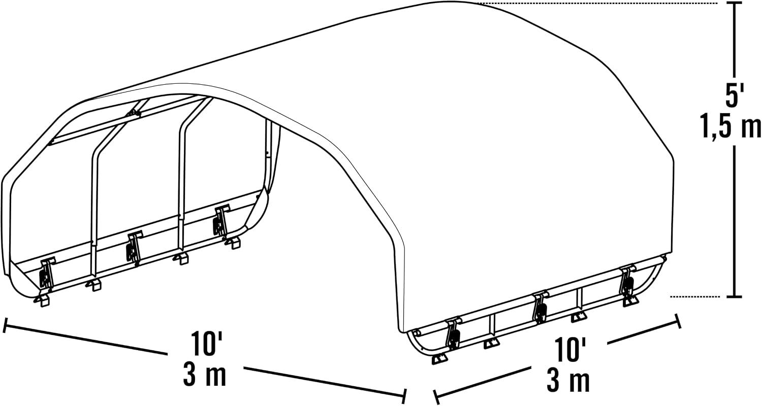 ShelterLogic 10' x 10' Powder Coated Green Corral Shelter Livestock Shade