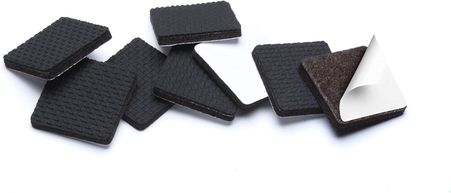 Slipstick GorillaPads CB149 Non-Slip Furniture Pads/Rubber Grippers (Set of 8) Self-Adhesive Furniture Feet Floor Protectors, 1-1/2 inch Round, Black