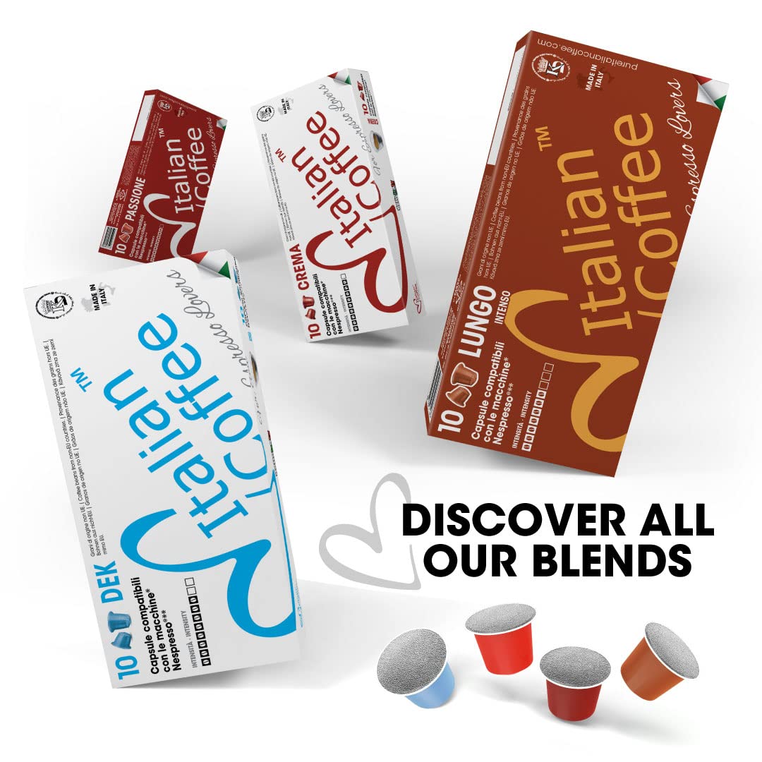 Italian Coffee Pods for Nespresso Original (Pack of 100 Regular Passione) | Compatible with Nespresso Original Machines, BPA-free espresso capsules, made in Italy, Intensity 9/10