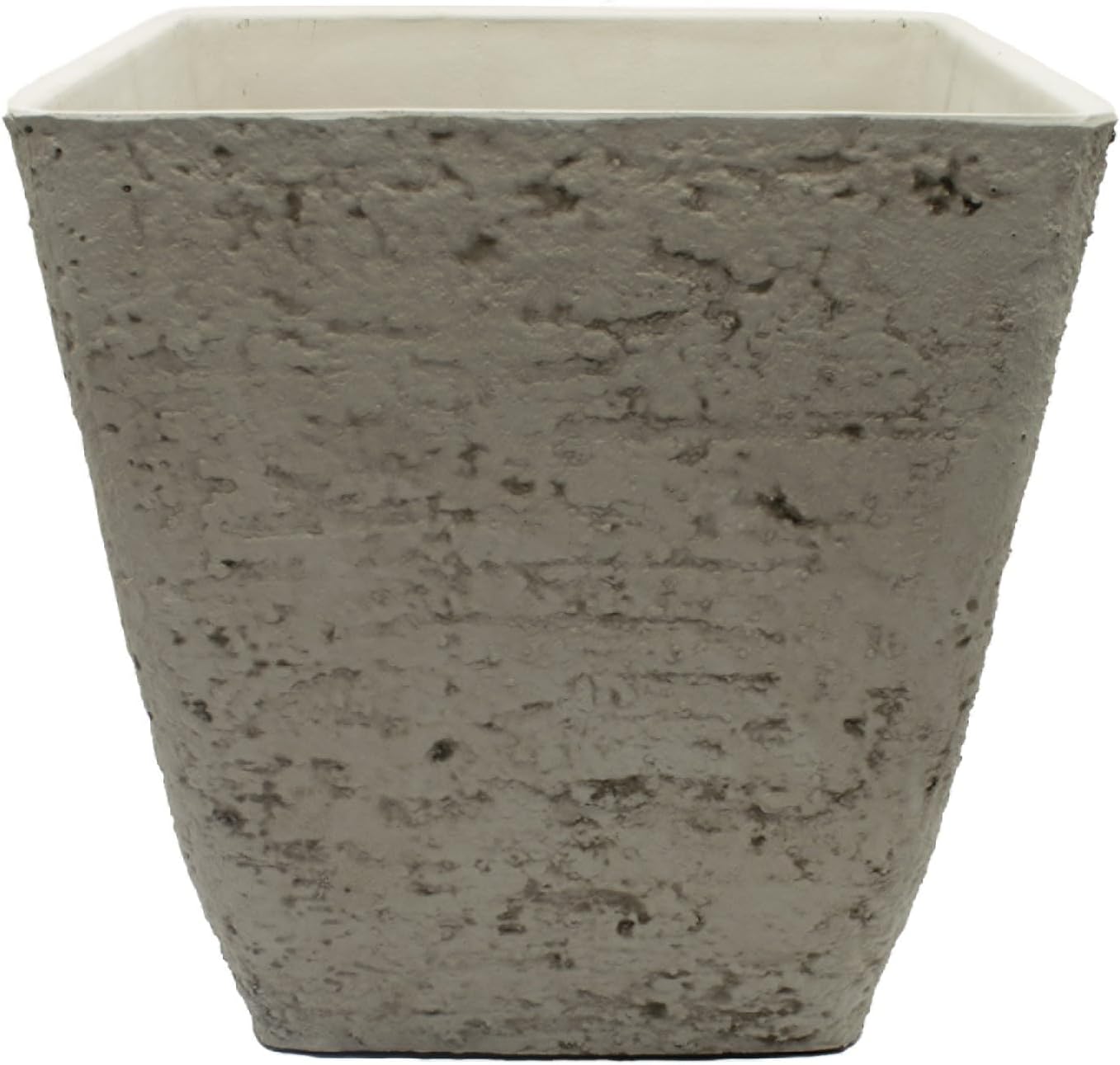 The HC Companies Tahoe Tall Square Planter - Weather-Resistant Indoor & Outdoor Plant Pot - Premium Decorative Planter Made from Crushed Stone Resin (23”H, White Birch, Pack of 1)