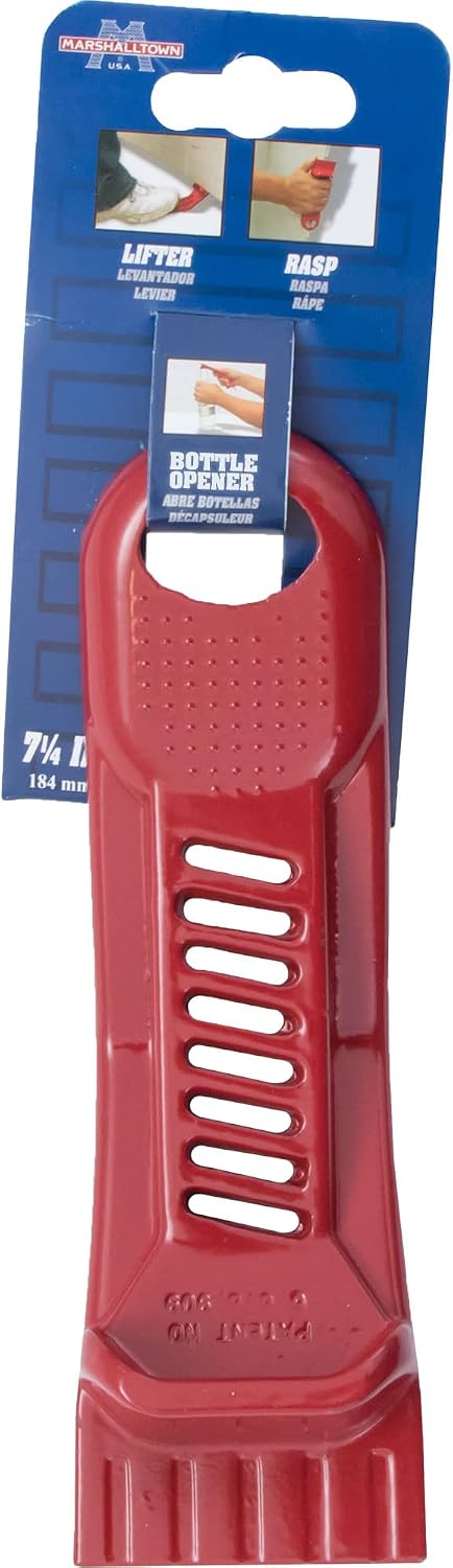 Marshalltown Drywall Panel Lifter, Drywall Rasp, Drywall Tool Includes Built in Bottle Opener, Lightweight, Non-Clogging Rasp, Door Hanging Tool