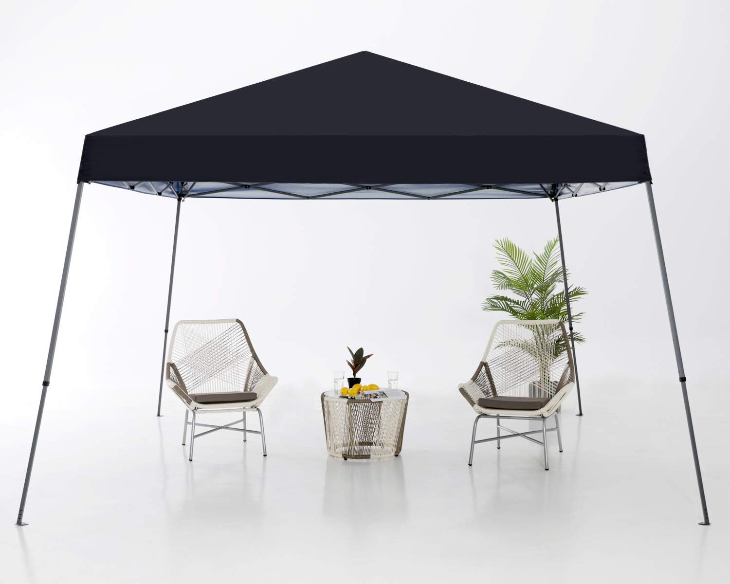 ABCCANOPY 11x11 Pop Up Canopy Tent, Stable Slant Leg Outdoor Shade, Black