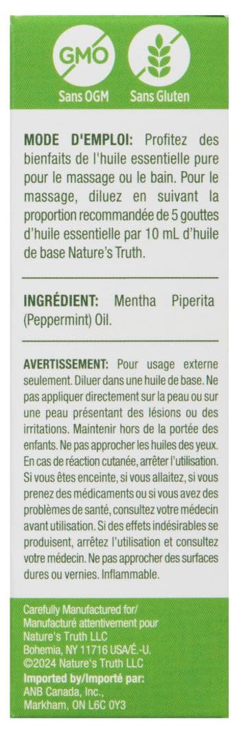 Nature's Truth Essential Oil, 100% pure Peppermint Oil, 1 Count