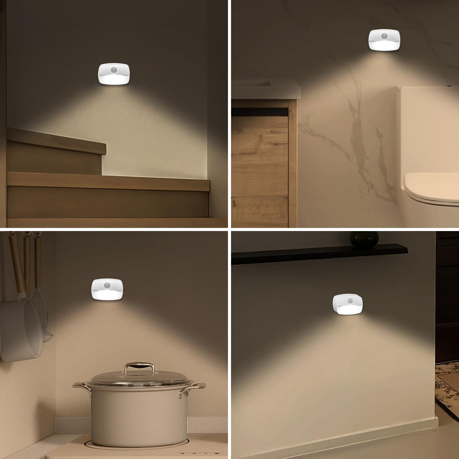 ZISUYU 6-Pack Mini Motion Sensor Night Light Indoor Battery Operated