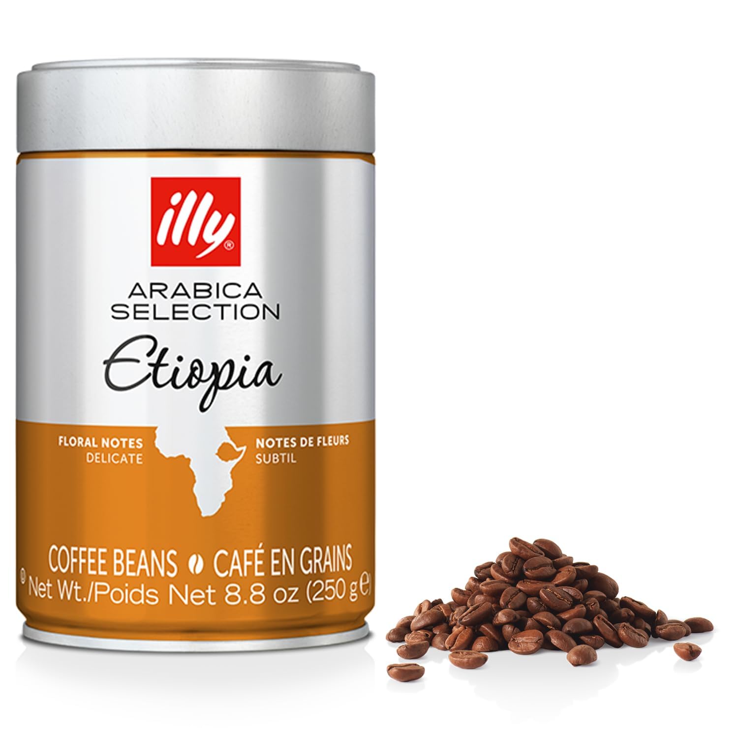 Illy Classico Whole Bean Coffee, Medium Roast, Classic Roast With Notes Of Caramel, Orange Blossom And Jasmine, 100% Arabica Coffee, No Preservatives, 8.8 Ounce Can (Pack Of 1)