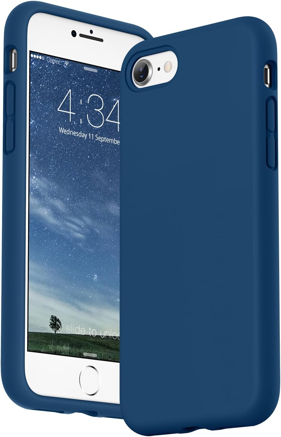 SURPHY Designed for iPhone SE Case, iPhone 8 Case, iPhone 7 Case, Liquid Silicone Phone Case for iPhone se 3rd 2nd SE 2022 SE 2020, Blue