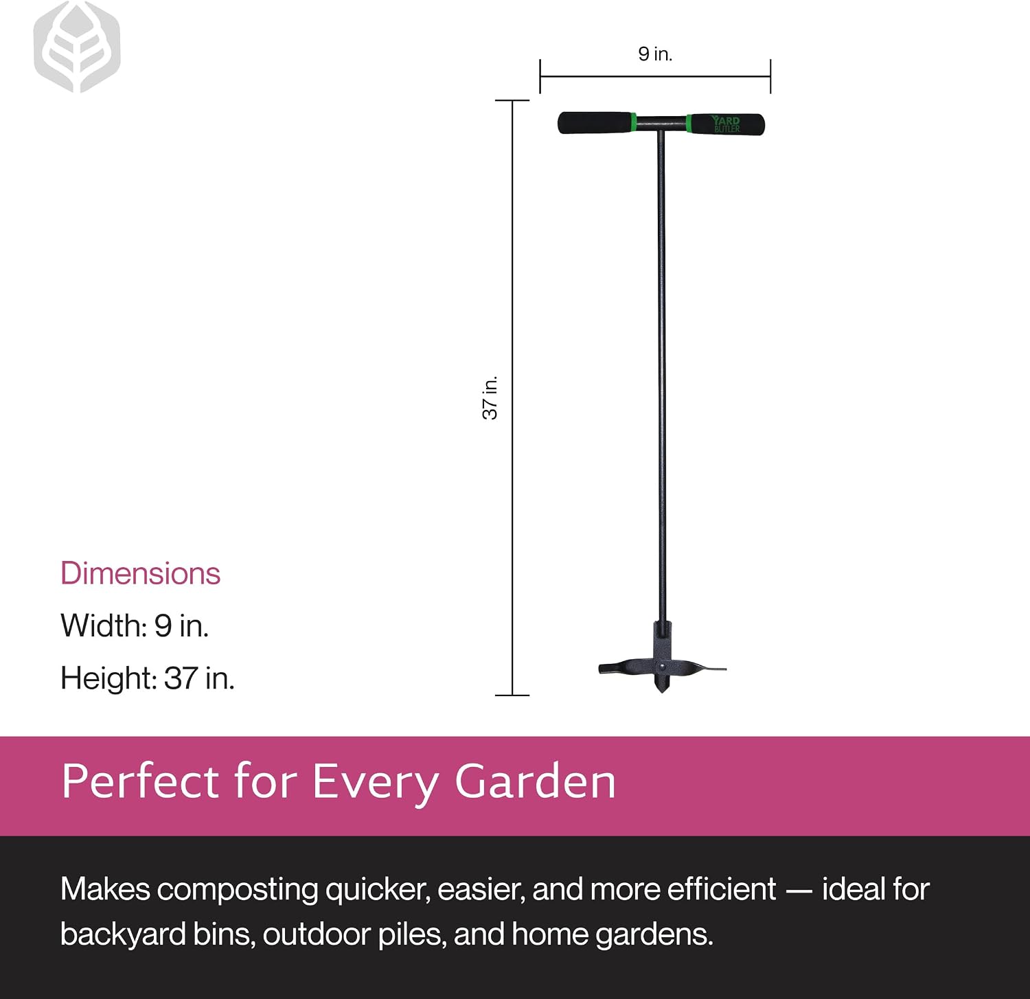 Yard Butler Manual Lawn Coring Aerator, ID-6C - Lawn Care Tool for Aerating - Long-Handled - Power-Coated Steel Construction - Comfortable Cushioned Handles Garden Tool - Easy to Use | Long-Handled Aerator, Powder-Coated Steel Construction, Cushioned Han…