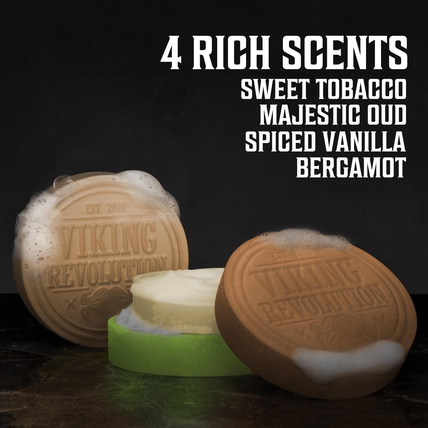 Viking Revolution Shaving Soap Variety Set 1 - 2.5 oz (4 Pack)
