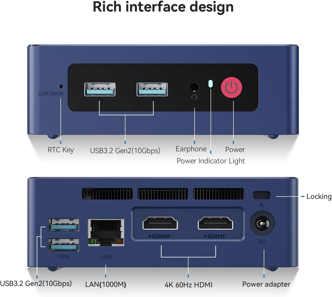 Beelink Mini PC, MINI S12 Intel Lake N95 4C/4T, 8GB DDR4 RAM 256GB SSD