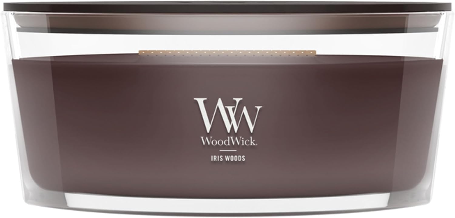 WoodWick Fireside Holiday Candle Gifts for Women and Men, 9.7 oz Medium Hourglass Candle with Crackling Wick