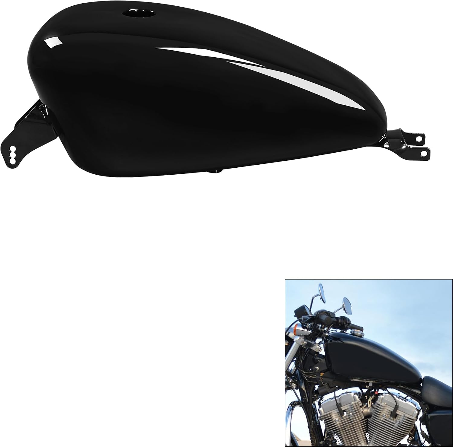 SLMOTO 3.4 Gallon Motorcycle Gas Tank W/Cap Fit For Honda Rebel 250 CMX250
