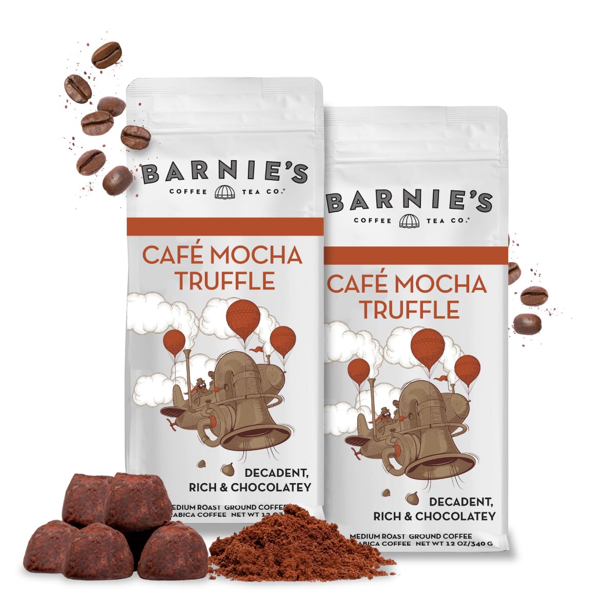 Barnie's Coffee English Salted Toffee Ground Coffee with Caramel, Molasses and Salted Creamy Butter Flavors, Medium Roasted Arabica Coffee Beans