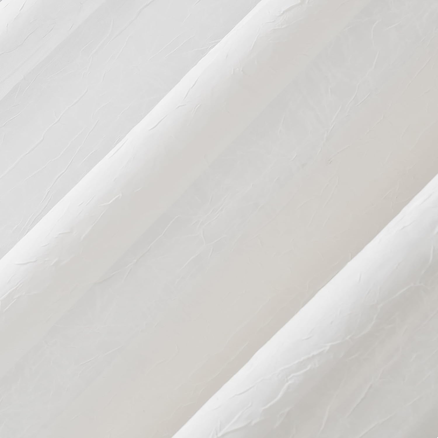 No. 918 Erica Crushed Sheer Voile Rod Pocket Curtain Panel, 51" x 108", Eggshell Off-White