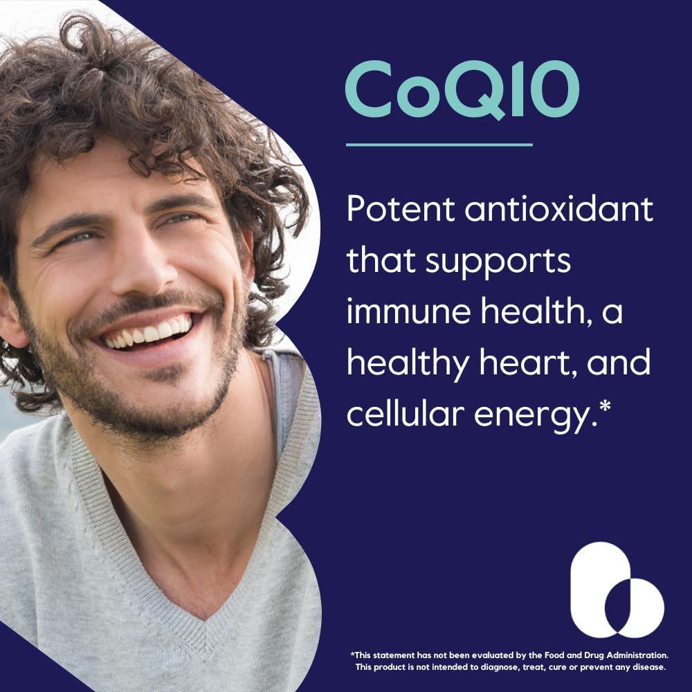 BESTVITE Coenzyme CoQ10 100mg (120 Vegetarian Capsules) Naturally Fermented - No Stearates - No Fillers - Vegan - Non GMO - Gluten Free | Vegan - Gluten Free - Non GMO - Coenzyme Q10 Supplement - Antioxidant for Heart & Energy Support* - Easy to Swallow…