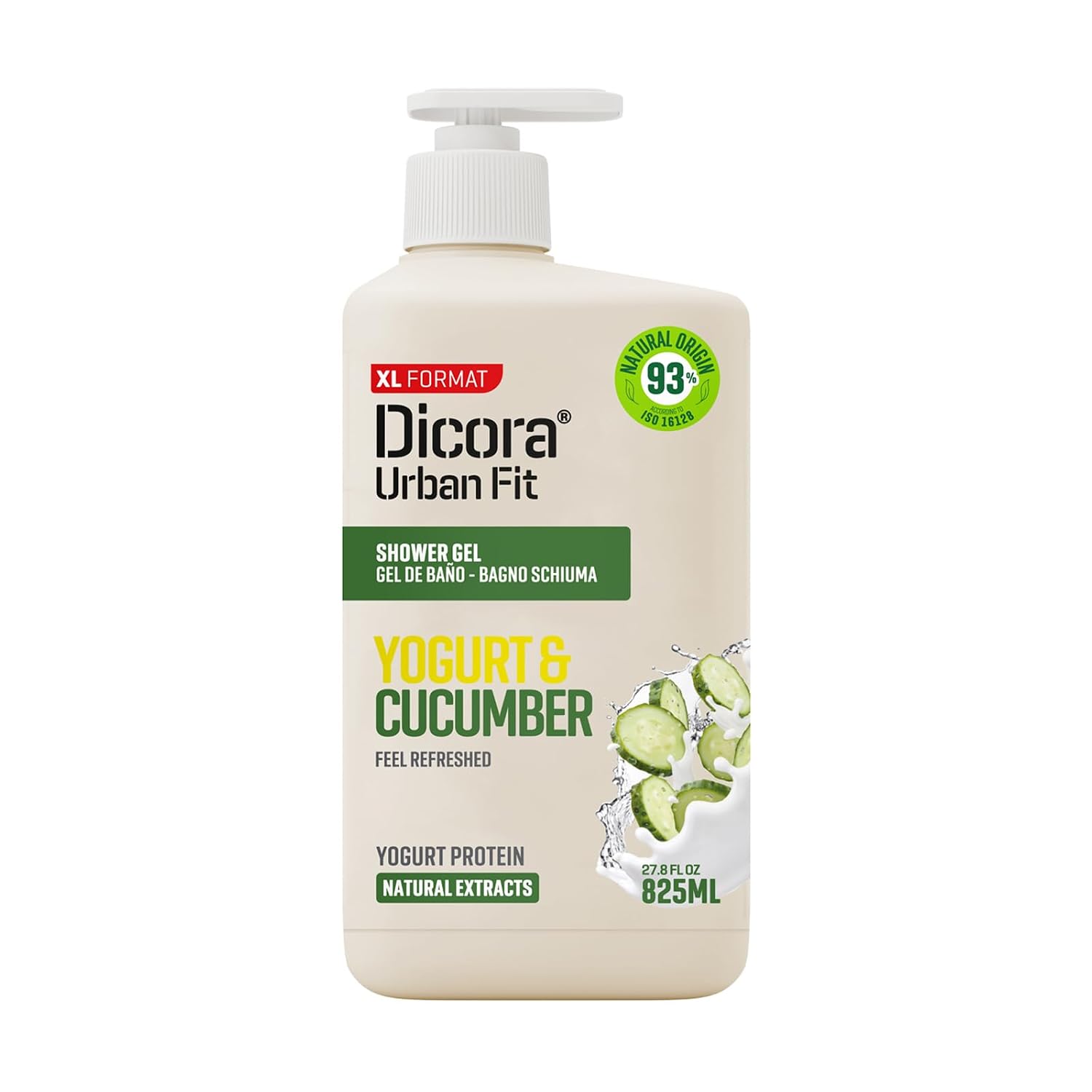 Dicora Urban Fit Shower Gel - Women and Mens Body Wash for All-Day Hydration - Prevents Premature Aging with Vitamin C - Citrus and Peach - 25.4 oz