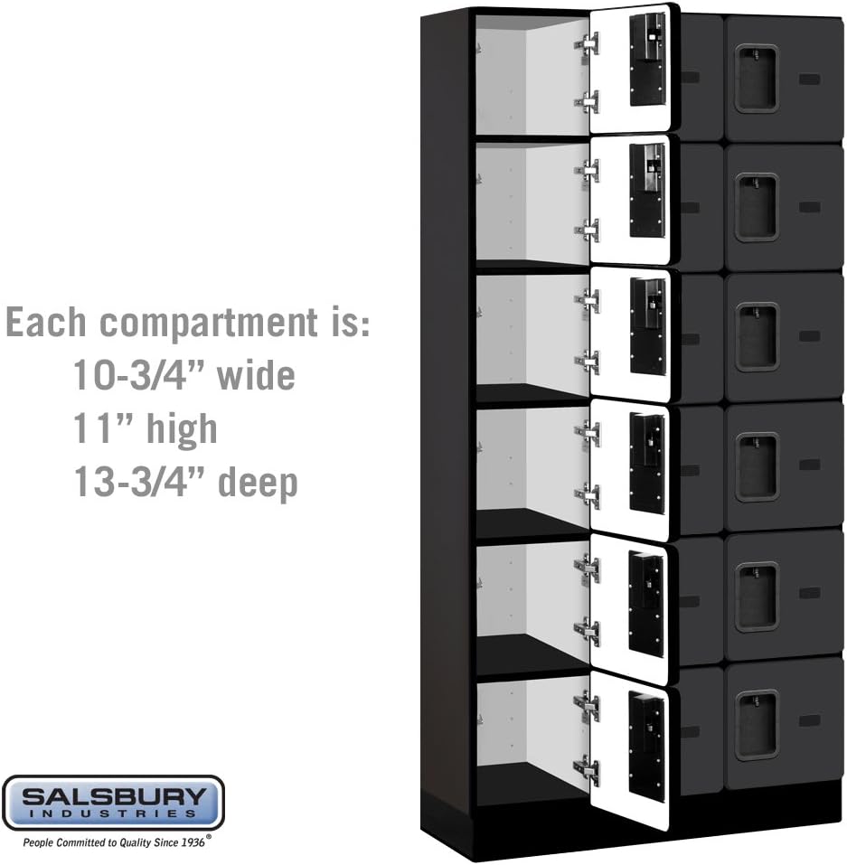 Salsbury Industries 36365MAH Six Tier Box Style Designer Wood Locker, 6' 3" x 15", Mahogany