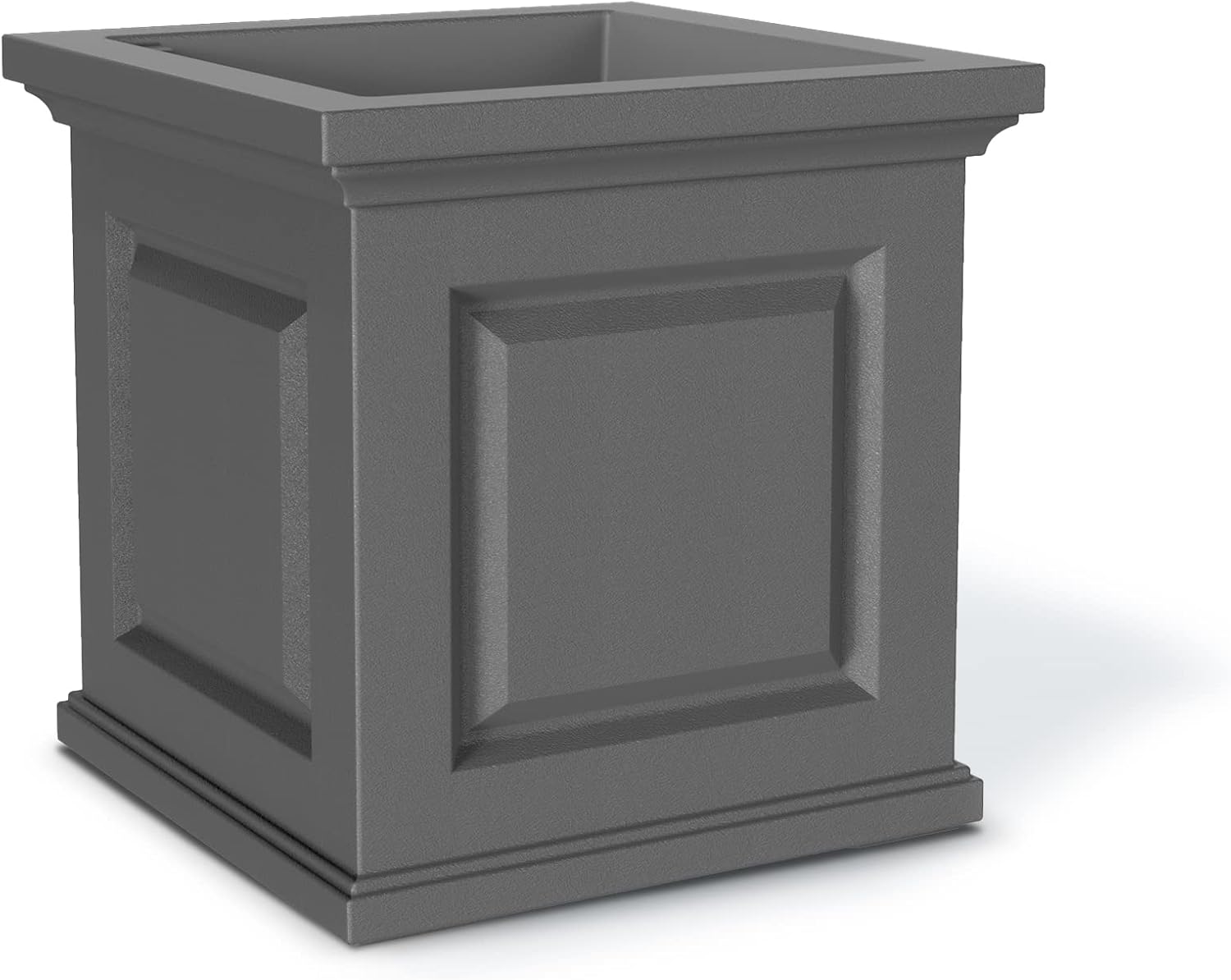 Mayne Nantucket 16in Self-Watering Square Planter, Black | Self-watering, All season, Fade resistant, Double-wall design, 15-year warranty