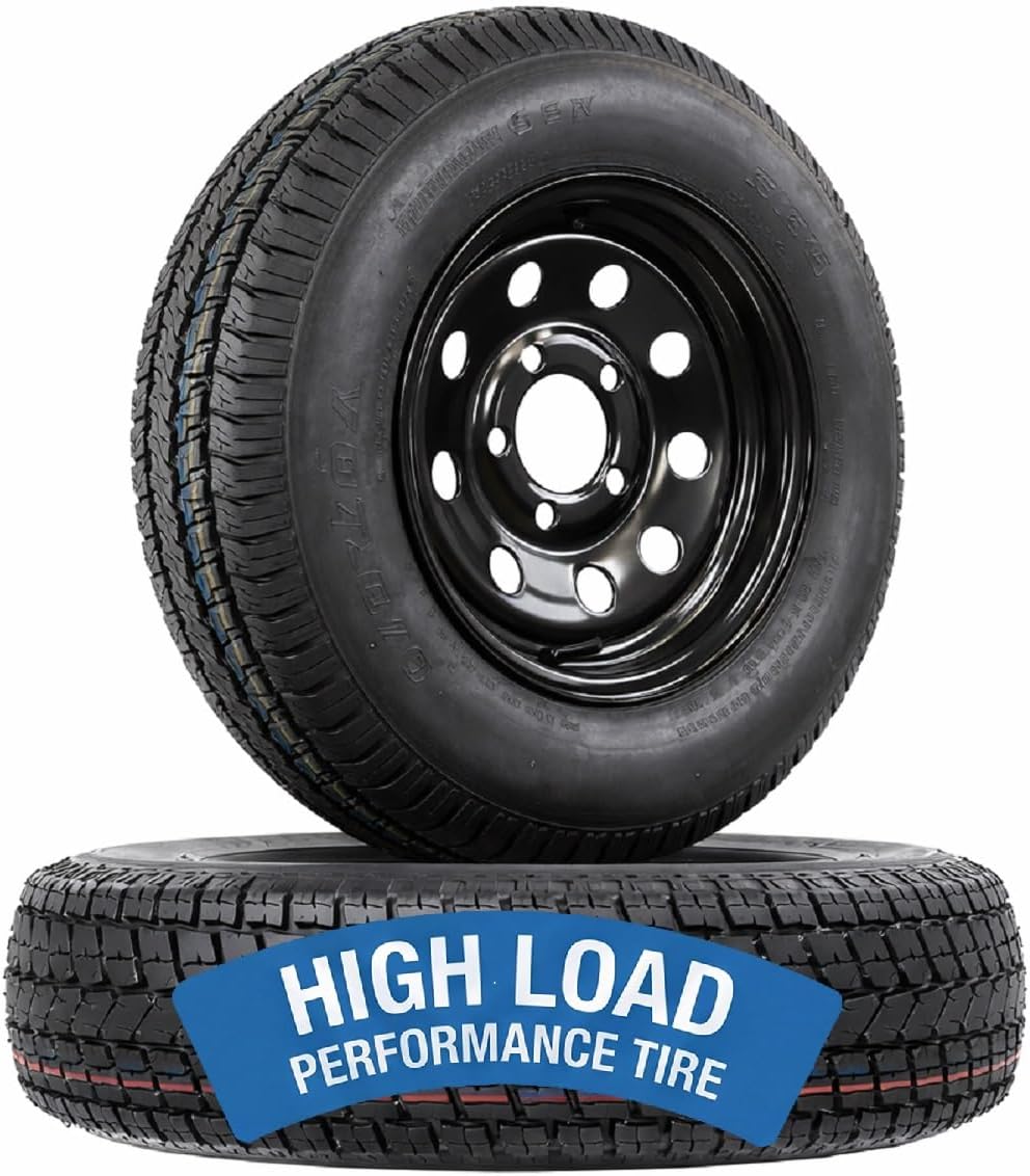 eCustomrim 2-Pack Trailer Tire Rim Assembly ST175/80D13 Load Range C | 13 Inch 6 Ply Tires