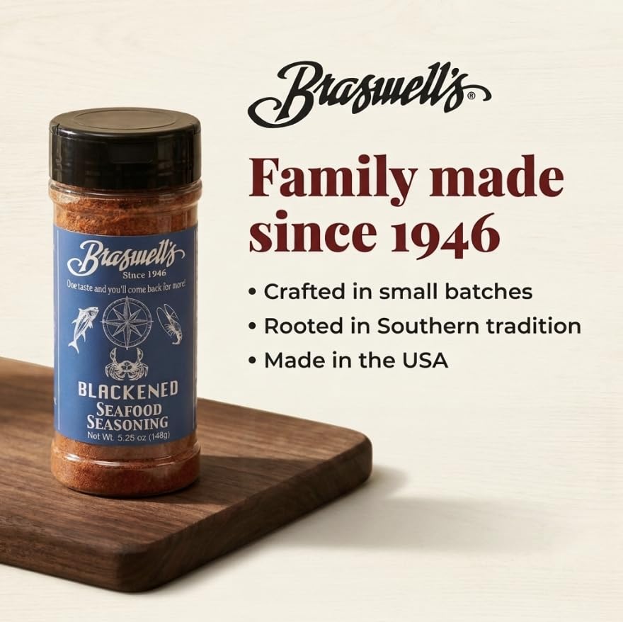 Braswell’s Select Blackened Seafood Seasoning – Small-Batch, Renowned Specialty, Made in USA, Since 1946 (5.25oz)
