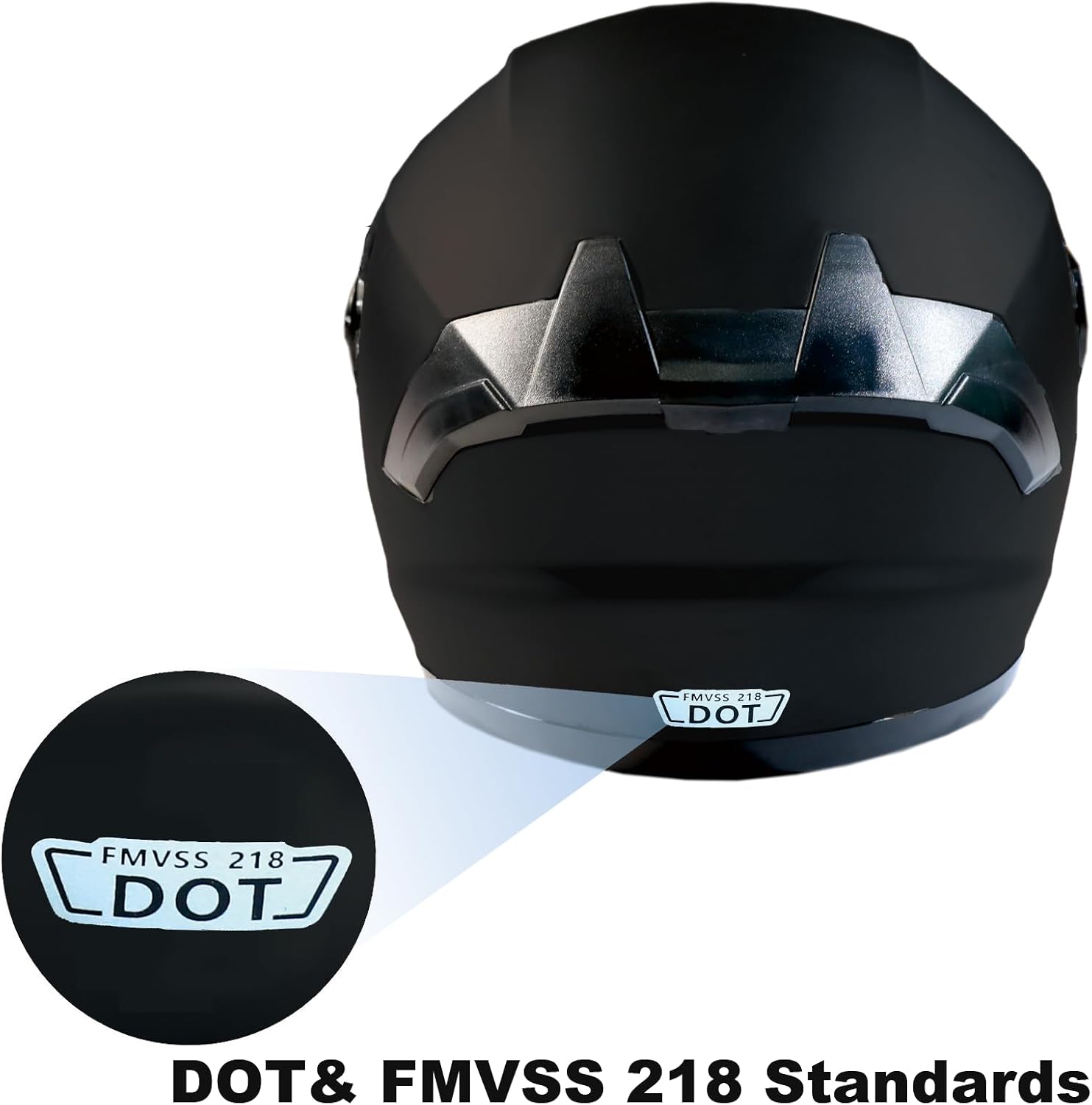 Full Face E-Bike Helmet Black DOT Dirt Bike Casual Dual Visor Helmet