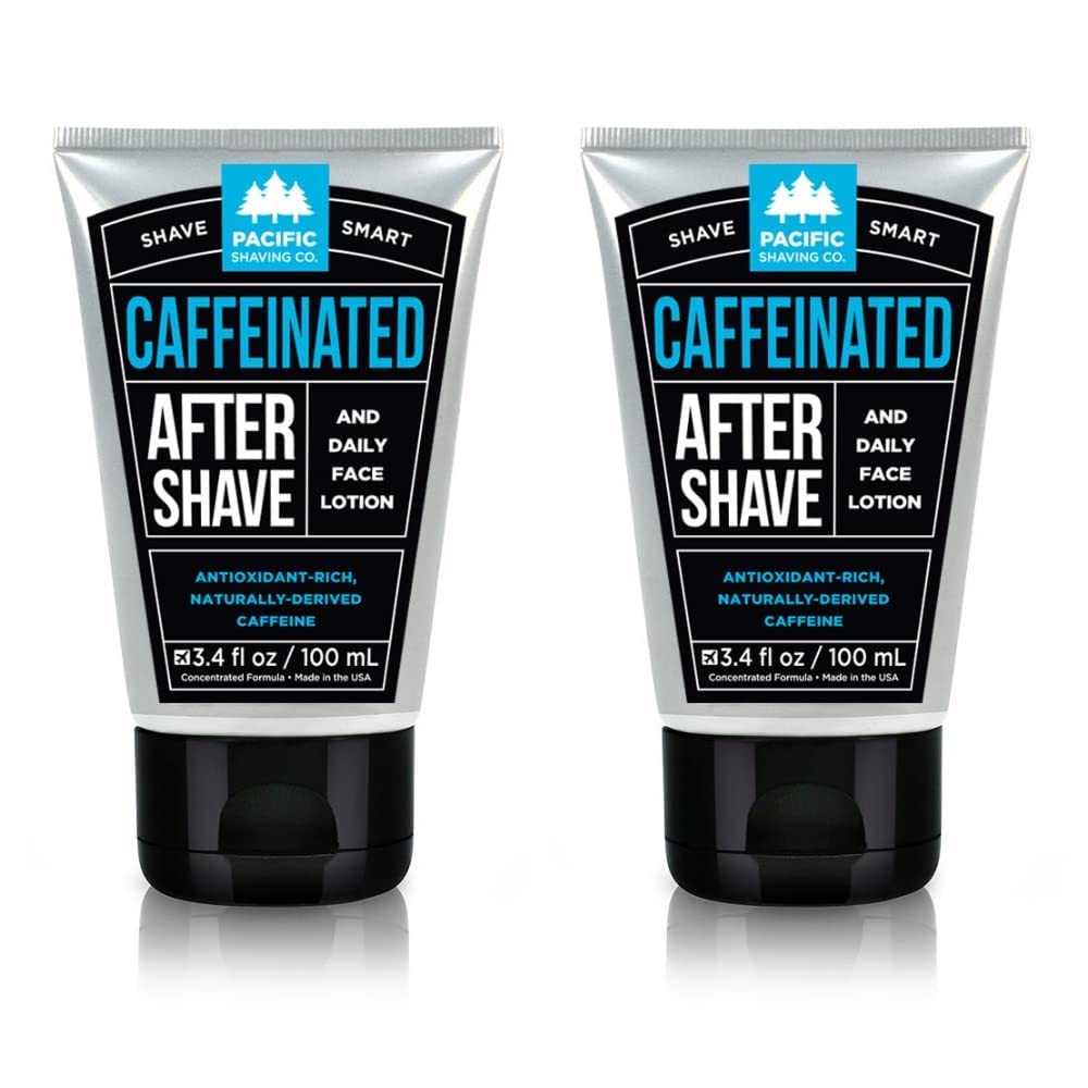 Pacific Shaving Company Caffeinated Aftershave - Helps Reduce Appearance of Redness, With Safe, Natural, and Plant-Derived Ingredients, Soothes Skin, Paraben-Free, Made in USA, 3.4 oz | Men's Grooming Post-Shave Balm for Sensitive Skin with Spearmint - A…