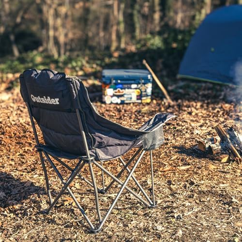 OUTSIDER Oversized Padded Folding Camping Chair | Heavy Duty Padded Outdoor Chair with 400 Lbs Weight Capacity for Camping, Lawn, Balcony, Patio.