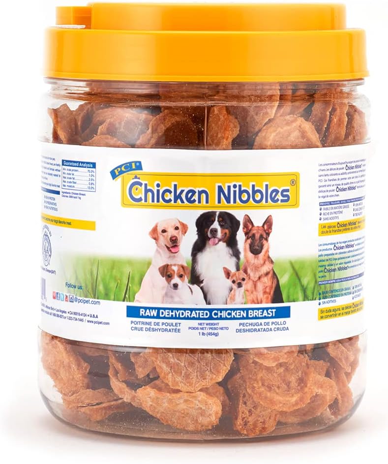 Pet Center Inc. (PCI) Chicken Nibble Dog Treats, 2.25lb. – 100% Real Raw Dehydrated Chicken Breast Bites for Small, Medium & Large Dogs