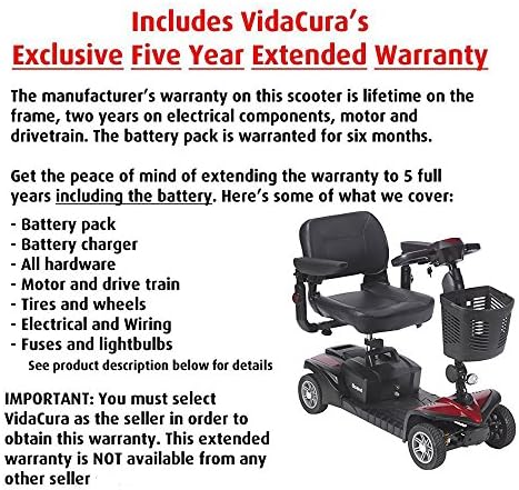 Pride Jazzy Zero Turn 4-Wheel Scooter, 4-Wheel Stability with 3-Wheel Maneuverability (Fire Opal)