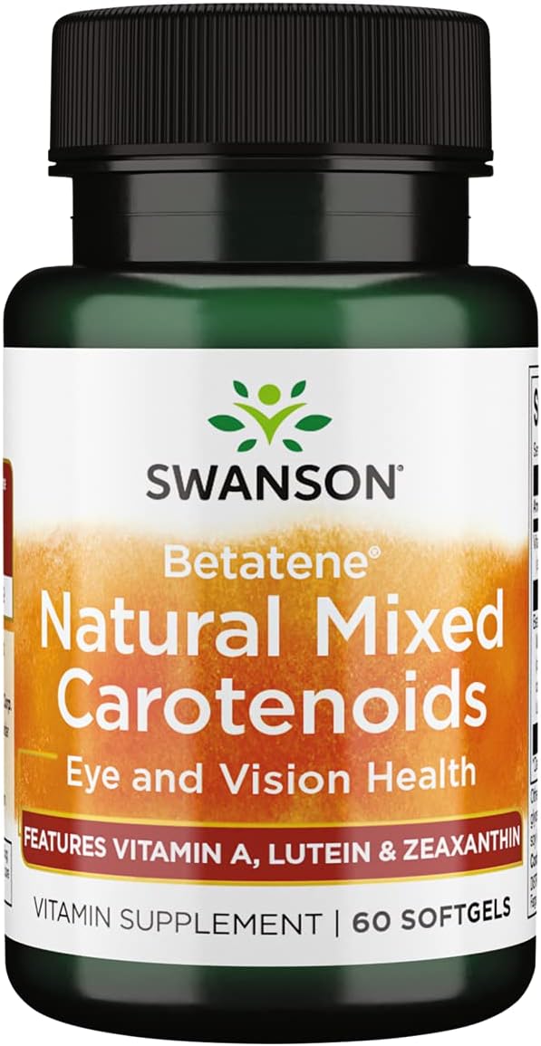 Swanson Betatene Natural Mixed Carotenoids, 60 Softgels | A Patented Form of Beta-Carotene from Sea Algae Featuring Vitamin A