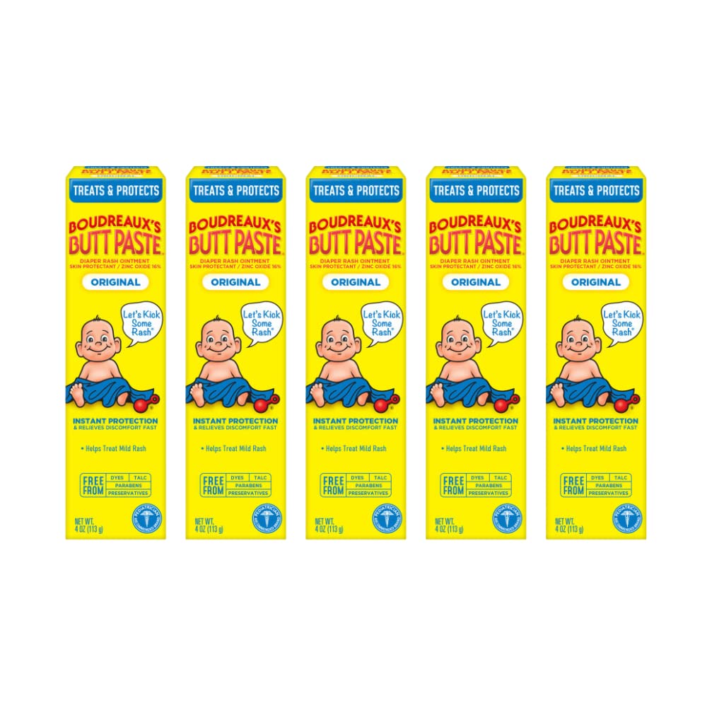 Boudreaux's Butt Paste Diaper Cream, Dermatologist-Tested Original Diaper Rash Cream for Daily Prevention and Relief, Baby Ointment, 2oz Tube