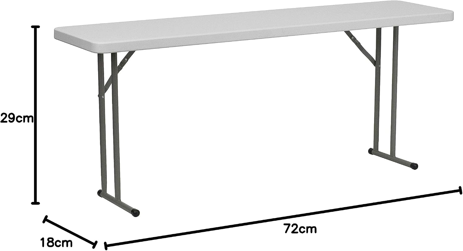 Flash Furniture Elon 6' Plastic Folding Training and Event Table, Rectangular Folding Training Table with 220-lb. Static Weight Capacity, White