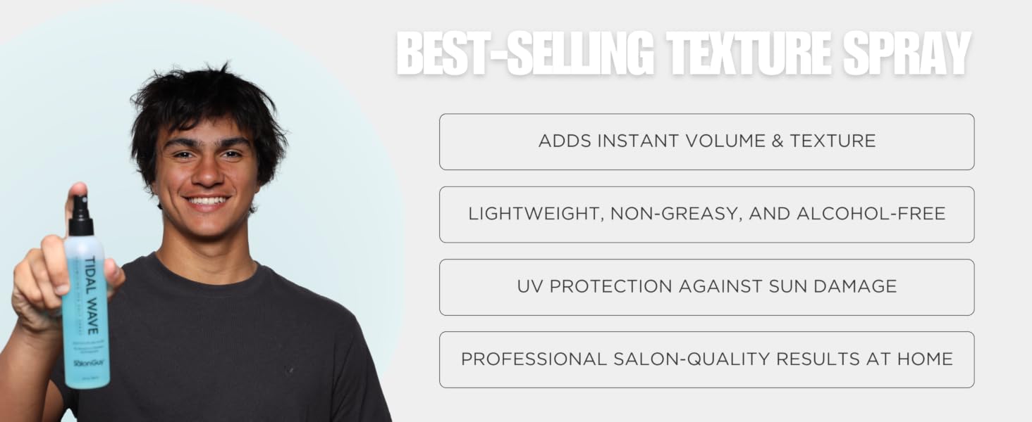 sea salt spray for men, thesalonguy tidal wave, volume mist, salon texture spray, hair styling