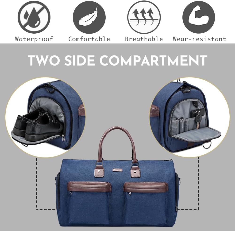 Garment Bags for Travel, 45L Carry on Convertible Garment Duffle bag