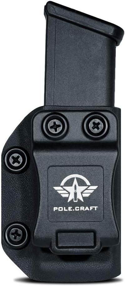 POLE.CRAFT IWB/OWB Magazine Holster Kydex - Mag Carrier Fits: 9mm .40 Double Stack / 9mm .40 Single Stack - P365 1911 Glock 19 19X 17 26 27 28 43 22
