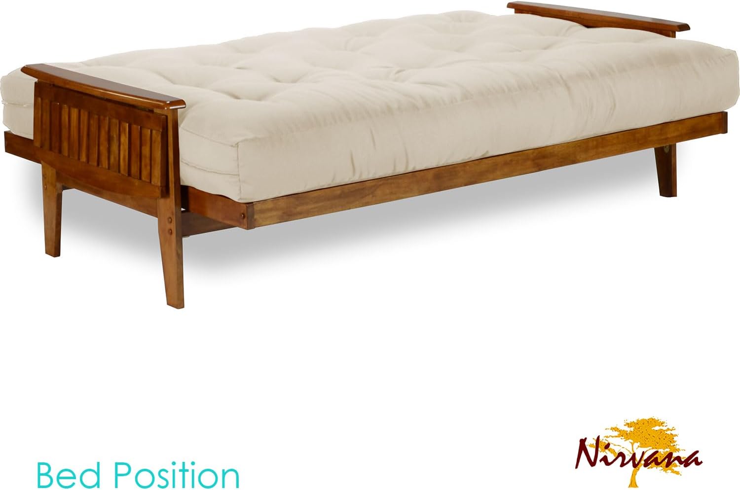 Eastridge Futon Set - Full Size, Frame, 8" Mattress, Twill Black Cover
