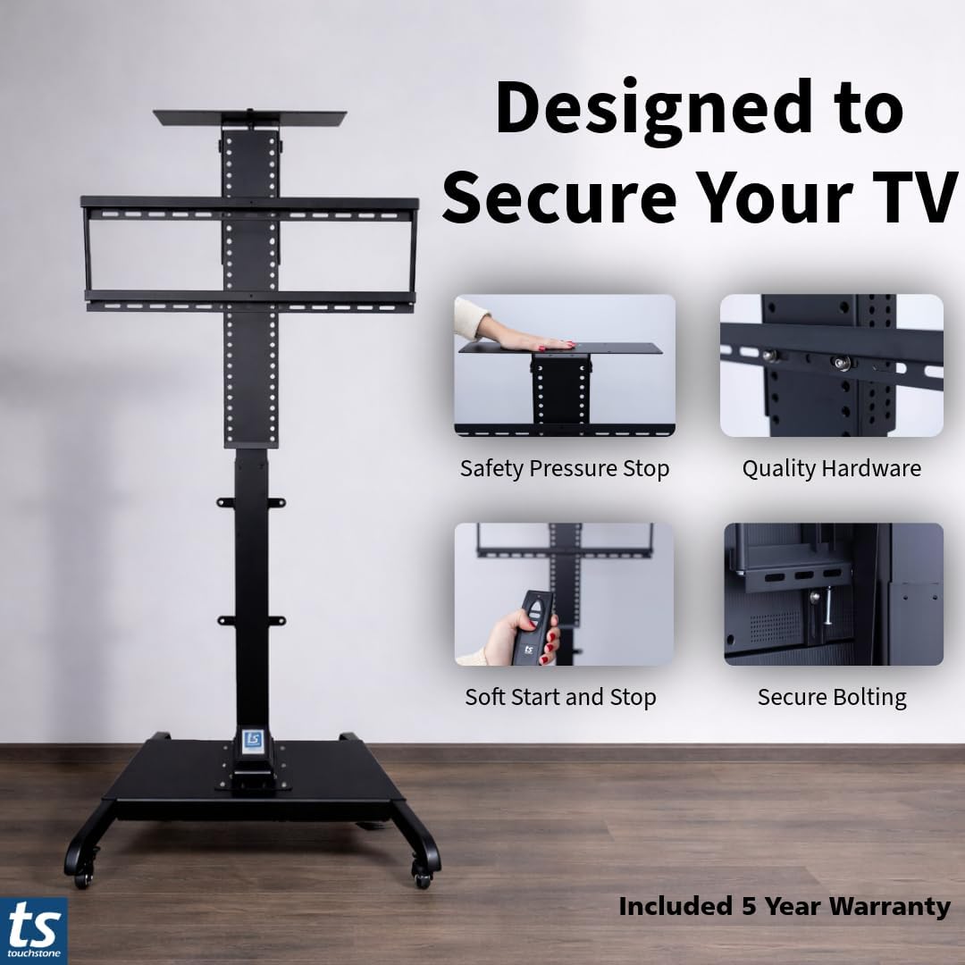 Touchstone Valueline 30003 Smart Motorized TV Lift for 26–50” TVs – Pop-Up Cabinet Mount, Alexa & Google Enabled, 5-Year Warranty, 28” Travel, 170 lb Capacity, RF & Wired Remotes