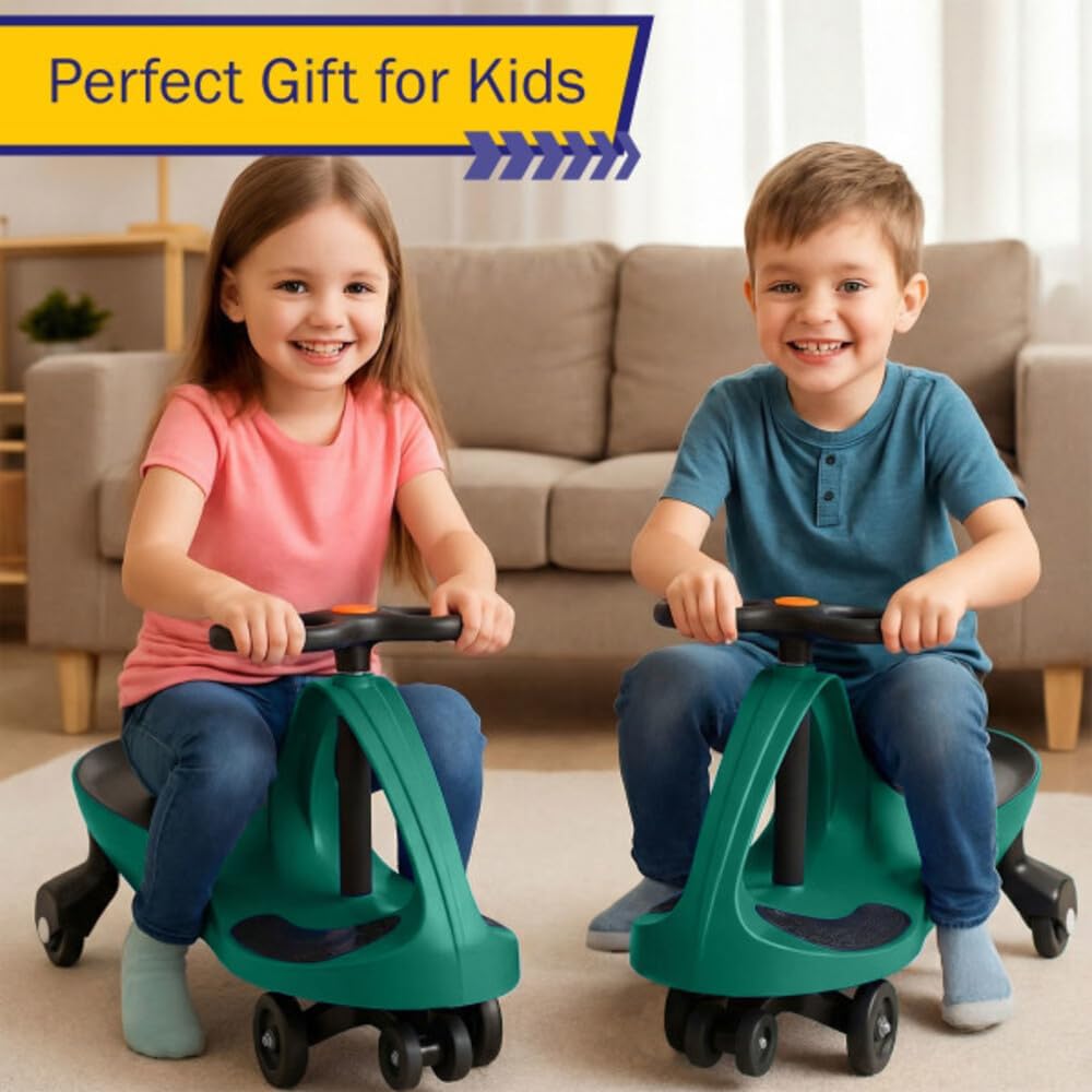 Wiggle Car Ride On Toy - No Batteries, Gears or Pedals - Twist, Swivel, Go - Outdoor Ride Ons for Kids 3 Years and Up by Lil' Rider (Hot Pink and Black)